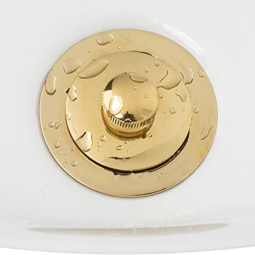 Artiwell Push & Lock Tub Trim Set with Single-Hole Overflow Faceplate, Bathtub Conversion Kit Assembly with Conversion Bar, Universal Fine/Coarse Thread, No Putty Installation (Polished Brass) - color: Polished Brass