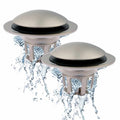 WELSAN Brushed Nickel Sink Stopper Bathroom Drain 1 1/8"-1 1/2", 2 Pack | Bathroom Sink Stopper Replacement, Universal Pop-Up Drain Stopper Plug Strainer with Hair Catcher, Anti-Clogging Design - color: Brushed Nickel-2