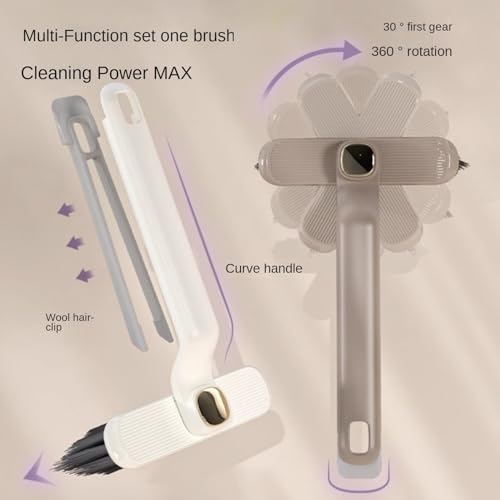 Multifunctional Rotating Cleaning Brush Two-in-One Gap Cleaning Brush Cleaning Brush Bristle Bathroom Tile No Dead Angle Floor Seam Brush Wall (White)
