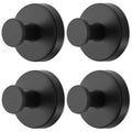 Black Waterproof Suction Cup Hooks, 4-Pack Heavy Duty Stainless Steel No Drill Shower Hooks for Hanging Towels, Robes, Loofahs, Holder Holds Strong on Tile, Glass, Mirror, Wall, Bathroom Door - color: black-4pcs