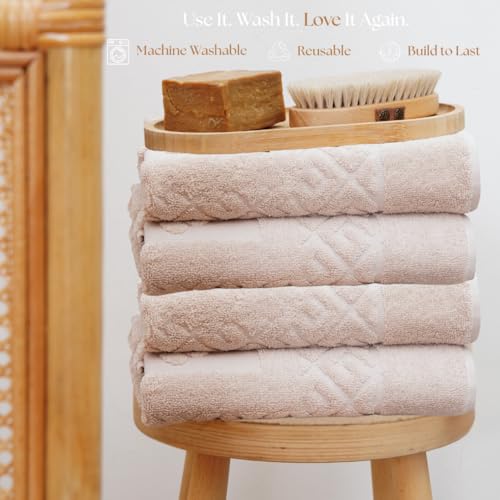 100% Turkish Cotton Bathroom Floor Towel, 4 Pack, Soft Bath Mat Towel, Quick-Drying, Machine Washable, Absorbent, Hotel & Spa Quality, 20x27.5 (4, Camel) - color: Camel, size: 4Pack