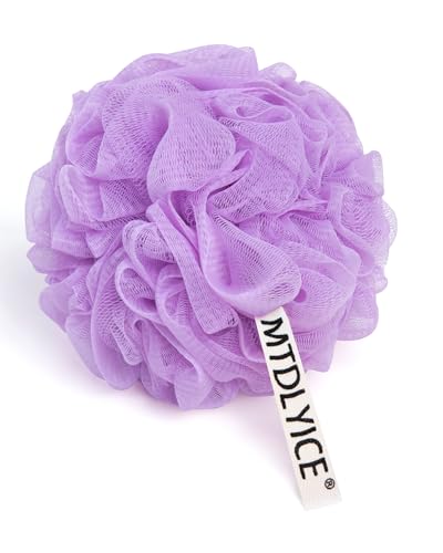 MTDLYICE Loofah Sponge, XXL Large Loofah 100g 4 Pack, Bath Sponge Soft Mesh Shower Loofah for Men, Body Scrub, Shower Pouf Bath Accessories, for Body Wash, Soap (Lavender) - style: Lavender