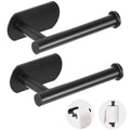 JOPOFI Self Adhesive Toilet Paper Holder - Matte Black（2 Pcs） | Toilet Paper Holder Wall Mount for Bathroom,Stainless Steel Command Strip Toilet Paper Roll Holder Stick On Wall,No Drilling - color: Matte Black, size: 2pcs