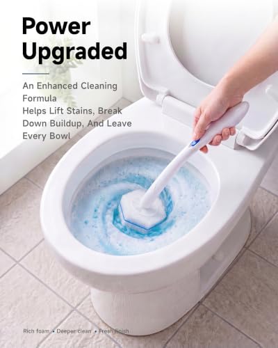 80 Count Toilet Wand Refills for Clorox, 5X Cleaning Power Toilet Bowl Wand Refills & High-Density Disposable Toilet Brush Scrubber - No Falling Apart, Instant Foam for Bathroom Cleaning - size: 1 Count (Pack of 80)