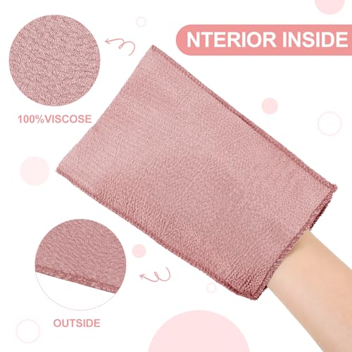 Tatuo 12 Pack Korean Exfoliating Mitt & Cloth, Viscose Rayon Dead Skin Remover Washcloth, Multi Color Body Scrub Towel for Shower Spa Travel(Small,Pink, Brick Red, Gray, Blue) - color: Pink, Brick Red, Gray, Blue, size: Small