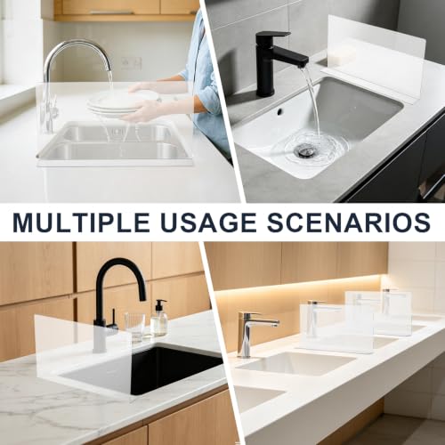 PRETYZOOM Acrylic Sink Splash Guard, 15.7x8 Inches, Self-Adhesive Clear Panel, Splash Barrier for Kitchen Bathroom Countertop, Fits Stainless Steel Glass Tile Smooth Surfaces - size: 40.00X21.00X5.00CM