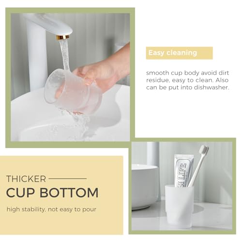 Tumbler Glass, Frosted Bathroom Rinsing Cup, Replacement Tumbler for Aomasi Toothbrush Holder - color: Frosted White