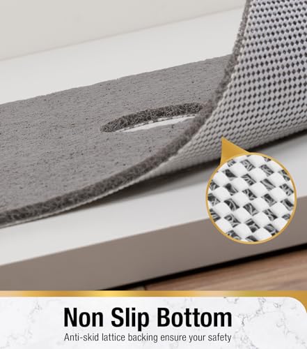 HITSLAM Shower Mat, 32 x 24 Inch Non Slip Bath Mat for Tub, Soft PVC Loofah Bathtub Mats with Drain Holes, Quick Drying Bathroom Stall Floor Mat, Bathroom Accessories Without Suction Cup, Grey - color: Grey, size: 32" x 24" (Rectangular)