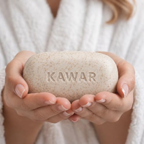 KAWAR Dead Sea Exfoliating Soap with Salicylic Acid, Body Bar, 2-Pack | Salicylic Acid, Magnesium Chloride, Shea Butter & Tea Tree Oil - No Fragrance, Vegan Exfoliating Body Bar for Men & Women