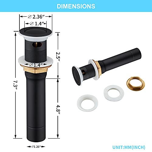 CREA Bathroom Sink Drain, Bathroom Sink Stopper with Drain Hair Catcher Pop Up Drain 1 1/2" for Bathroom Vanity Kitchen Sink with Overflow, Matte Black - color: Matte Black
