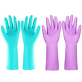 Elgood Reusable Dishwashing Cleaning Gloves with Latex free, Cotton lining,Kitchen Gloves 2 Pairs,Purple+blue Medium - color: Purple+blue, size: Medium (Pack of 2)