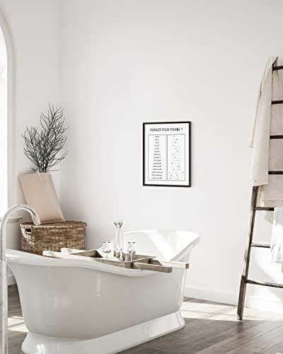 HAUS AND HUES Funny Bathroom Decor & Signs | Funny Bathroom Unscramble Wall Art, Framed Black and White Guest Bath Sign for Powder Room | 12"x16" - color: Unscramble, size: 12"L x 16"W, style: Black Framed