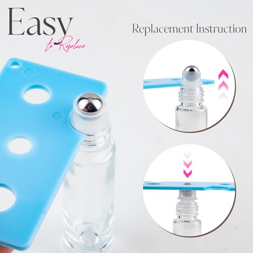 10ml Roller Bottles for Essential Oils, 4 Pack Glass Roll on Bottles, Refillable Perfume Bottle, with Stainless Steel Roller Balls, 2 Droppers, 1 Opener, Labels (Clear) - color: Clear