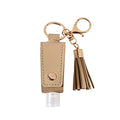 Travel Bottle Keychain Set - 30ml Squeeze Bottle Refillable Containers for Toiletry Shampoo Coffee - Brown Leather Holder Pouch - Unisex-Adults - color: Coffee