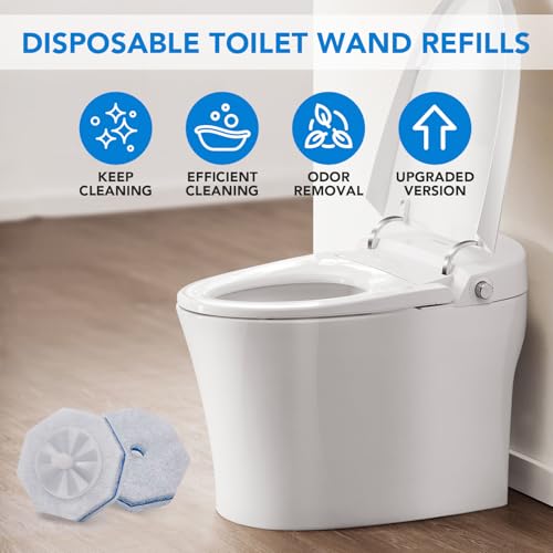 50 Count Toilet Wand Refills for Clorox, Upgrade Disposable Replace Brush Heads Compatible with Clorox Toilet Wand for Toilet and Bathroom Cleaning