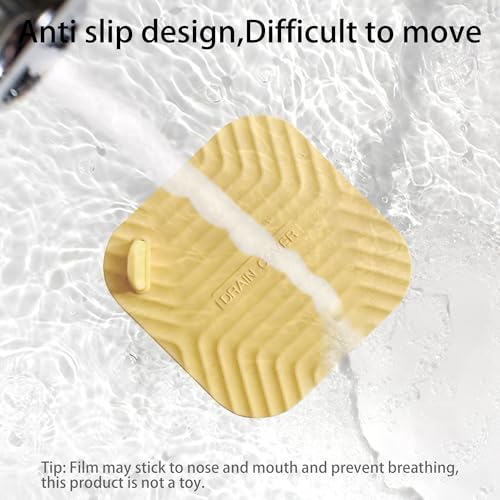 Shower Drain Cover Tub Stopper,2 Pieces Sewer Anti-Odor Mat Deodorizing Drain Plugs for Kitchen,Bathroom and Laundry(5.9x5.9 inch) Yellow - color: Yellow/2-piece Set