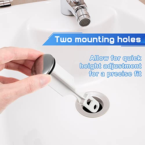 Enhon 2 Hole Pop Up Stoppers, Chrome Bathroom Sink Stopper fits Most Pop Up Drain Design, 4-1/2 Inch Tall, 1-3/8 Inch Cap Diameter, with Gasket Seal, Compatible with PF WaterWorks PF0240 (3 Pack)