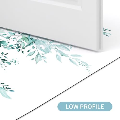 Gibelle Eucalyptus Leaves Bath Mat Rug Set 2 Piece, Super Absorbent Quick Dry Bathroom Rug Set, Non Slip Rubber Backed Bathroom Floor Mat for Tub Shower Sink (17"x24"+20"x32", Teal) - color: A006, size: 17" x 24" + 20" x 32"