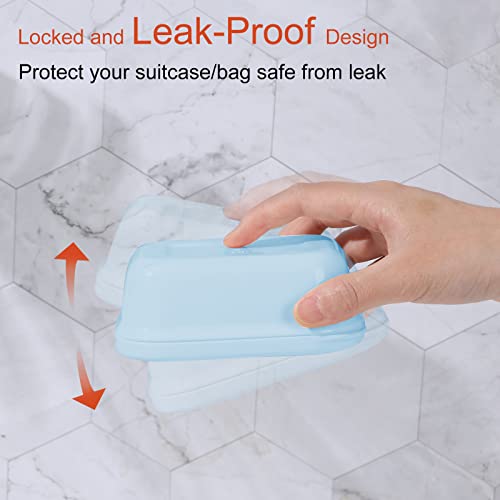 Quatish 2 Pack Travel Soap Container, Portable Soap Holder with Lid, Travel Bar Soap Holder, Soap Case for Camping Gym Travel, Soap Box for Bathroom, Blue - color: Blue