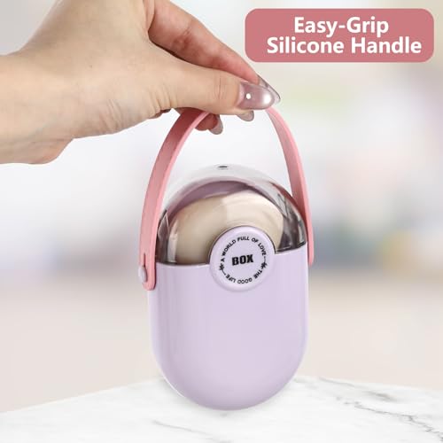 Travel Soap Case, 2 Pack Soap Container with Lid, Portable Bar Soap Holder & Soap Dish with Silicone Handle for Shower, Gym, Camping Essentials, Hiking, Travel Accessories -Purple - color: Purple