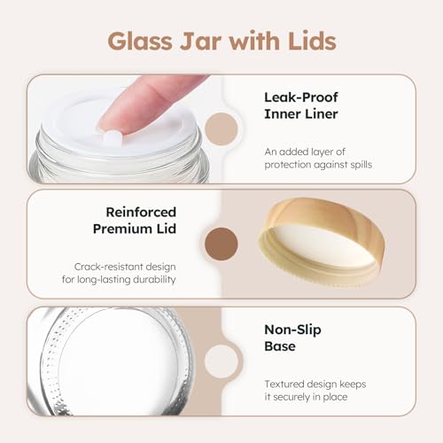 2 OZ Glass Jars with Lids, 24 Pack Small Glass Containers with Plastic Woodgrain Lids & Inner Liners, Reusable Travel Containers for Creams, Makeup, Lotion, Cosmetic, Ointment - color: 24 Pack 2 OZ Clear