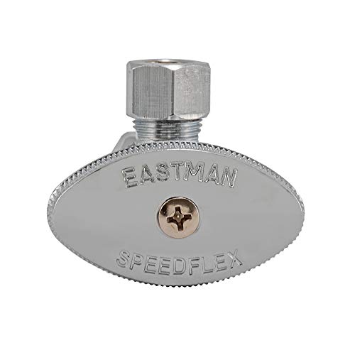 Eastman 3/8 Inch OD Compression x 5/8 Inch OD Compression Multi-Turn Angle Stop Valve, Brass Plumbing Fitting, Chrome, 04348LF - size: 3/8 in. OD x 5/8 in. OD