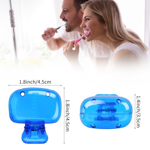 Hxezoc 4 Pack Toothbrush Covers Toothbrush Holders Portable Toothbrush Protector Cap Brush Pod Case Protective Plastic Clip for Household Travel, Camping, Bathroom, School, Business - color: Clear, Yellow, Grey, Blue
