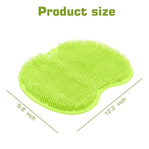 Shower Foot Scrubber Mat Back Washer Back Exfoliating Bath Wash Pad Wall Mounted Slip Suction Cups Foot Scrubber for Use in Shower Cups Foot Cleaner for Men and Women - color: Green