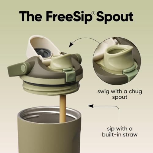 Owala FreeSip Sway Insulated Stainless Steel Water Bottle with Two-Way Spout, Built-In Straw and Bucket Handle, Made for Travel, School, and Sports, 40oz, BPA Free, Leak Proof, Off Road - color: Off Road, size: 40 Ounces
