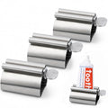 LOVEINUSA Toothpaste Tube Squeezer Dispenser, 3 PCS Toothpaste Roller | Squeezer Tool Metal Stainless Steel Tooth, Paste Holder for Bathroom, Silver - color: Silver