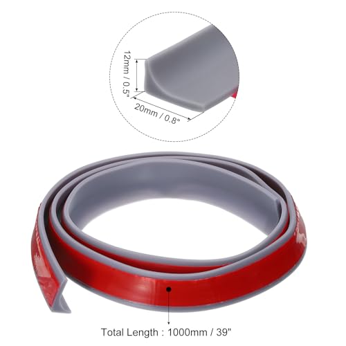 uxcell 39 Inch Collapsible Shower Barrier Stopper Water Splash Guard Blocker 39"Lx0.8"Wx0.5"H for Bathroom Kitchen Wet and Dry Separation, Gray - color: Gray, size: 39"Lx0.8"Wx0.5"H
