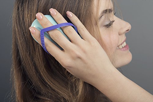 B108 Shower Head Brush/Exfoliator Shampoo Brush/Head Massager Scalp Stress Relax Shower Brush/Scalp Scrub Hair Brush Massager/Hair Massager for Hair Growth/Scalp Dandruff Brush Small Hair Brush - color: Purple Atoll
