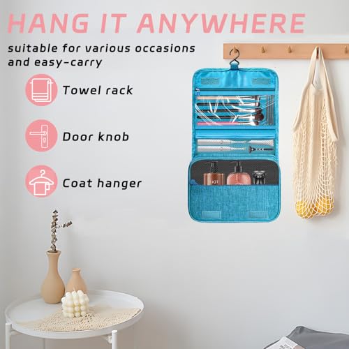 Toiletry Bag Travel Bag with Hanging Hook, Waterproof Capacity Hanging Multifunctional Makeup Bag for Toiletries, Portable Cosmetic Bag Travel Organizer for Women and Men(Sky Blue) - color: B3-Sky Blue