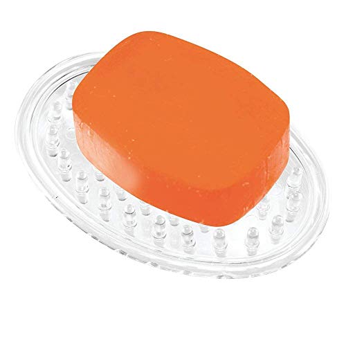 iDesign Plastic Soap Saver, Holder Tray for Bathroom Counter, Shower, Kitchen, 0.75 in. x 3.25 in. x 4.75 in., Clear | For Kitchen, For Bath - color: Clear, style: Pack of 1