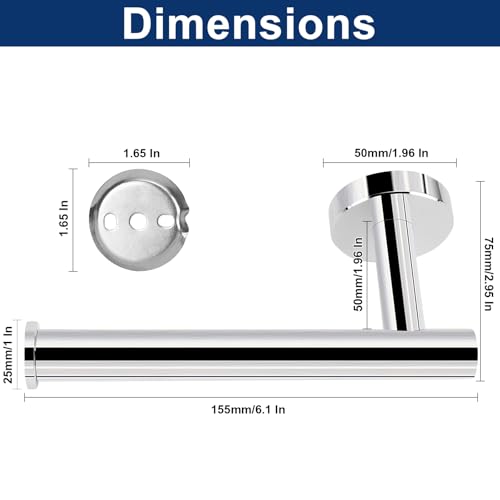 NearMoon Bathroom Toilet Paper Holder, Premium SUS304 Stainless Steel Rustproof Wall Mounted Toilet Roll Holder for Bathroom, Kitchen (1 Pack, Chrome Finish) - color: Chrome Finish