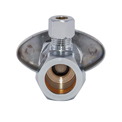 Eastman 5/8 Inch OD Compression x 1/4 Inch OD Compression Multi-Turn Angle Stop Valve, Brass Plumbing Fitting, Chrome, 04344LF (Pack of 2) - size: 1/4 in. OD x 5/8 in. OD (Pack of 2)