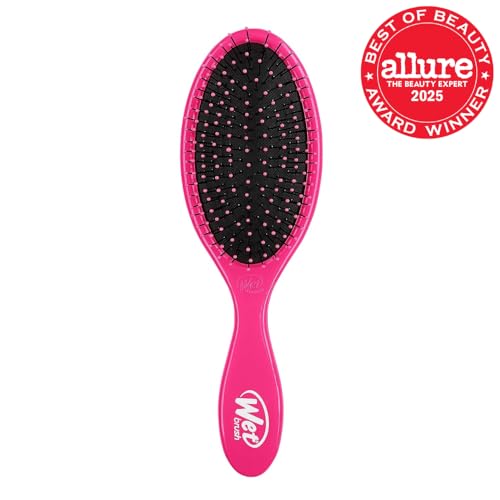 Wet Brush Detangling Brush, Original Detangler Brush (Pink) - Wet & Dry Tangle-Free Hair Brush for Women & Men - No Tangle Soft & Flexible Bristles for Straight, Curly, & Thick Hair - color: Pink, size: 1 Count (Pack of 1)