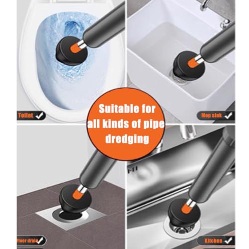 Upgraded Toilet Plunger,High Pressure Toilet Plunger,Powerful Air Drain Unclogger,Toilet Brush and Plunger Set,All Purpose Toilet unclogging Tool for Bathroom(Plunger Upgrade) - color: Plunger Upgrade