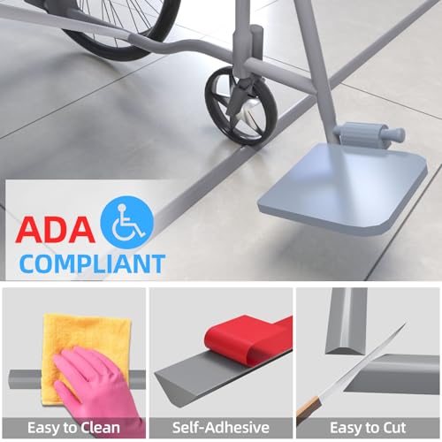 Duzzy 98 Inch Collapsible Shower Water Dam, Shower Threshold Water Stopper Barrier and Retention System and Keeps Water Inside Threshold Dry and Wet Separation, Suitable for Bathroom & Kitchen - color: Gray, style: 98 Inch