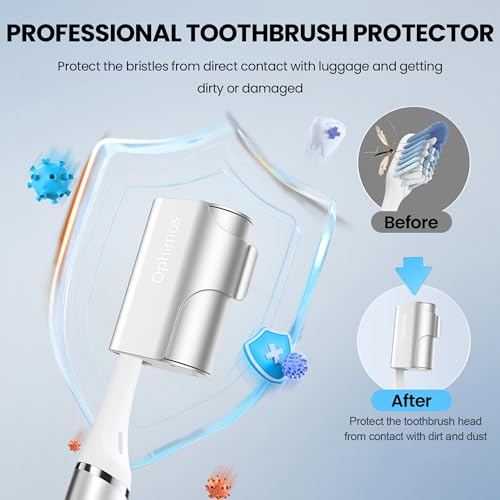 Aluminum Alloy Toothbrush Head Cover/Cap/Protector Case,Travel Toothbrush Covers Long-lasting Toothbrush Head Caps for Most Electric/Manual Brushes, 2 Count -Silver+Pink - color: Silver+Pink, size: 2 Count