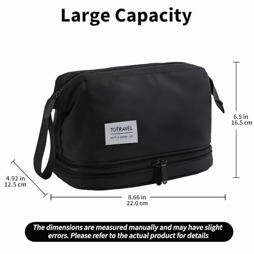 Hanging Travel Toiletry Bag for Women, Makeup Bag, Compact, sturdy, Lightweight, Waterproof, Simple and Practical, Functions As Both Cosmetic Organizer And Toiletry Bag (Woman, Jet Black) - color: Jet Black, style: Woman