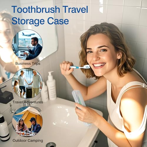 Portable Plastic Toothbrush Storage, Clear White Travel Toothbrush Case, for On-The-Go