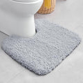 Toilet Rugs U-Shaped Mat 24x22, Contour Bathroom Mat - Ultra Soft & Absorbent Microfiber, Quick-Dry, Machine Washable with High Density Foam Latex Non Slip Backing, Silver Grey - color: Silver Grey, size: 24" X 22"(Toilet Rug)