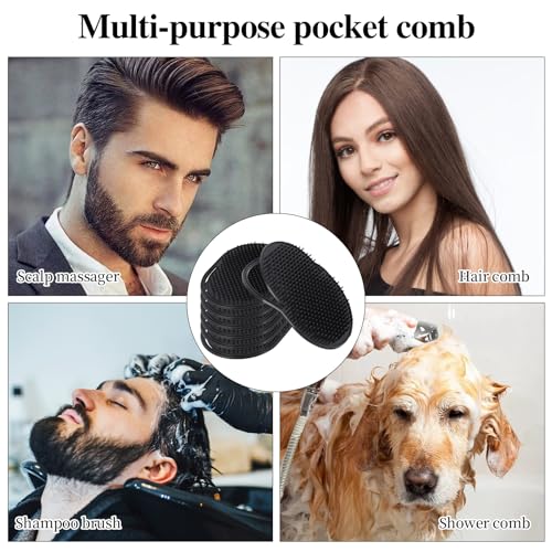6 Pcs Palm Combs for Men, Soft Portable Pocket Brush, Massager Hair Brush, Shower Comb (Medium, Count, 6)