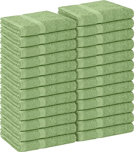 Utopia Towels, Salon Towel, Pack of 24, Not Bleach Proof, 16 by 27 Inches, Highly Absorbent Cotton Towels for Hand, Gym, Beauty, Spa, and Home Hair Care, Sage Green - color: Sage Green, size: 24 Pack