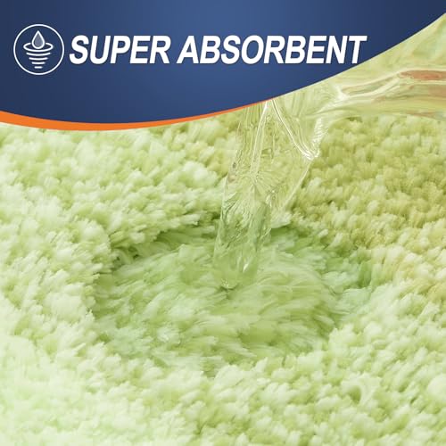 OLANLY Small Bathroom Rugs Mat 24x16, Extra Soft Absorbent Microfiber Bath Rugs, Rubber Backing, Quick Dry, Washable Bath Mats for Bathroom Floor, Tub and Shower, Home Decor Accessories, Light Green - color: Light Green, size: 24" X 16"