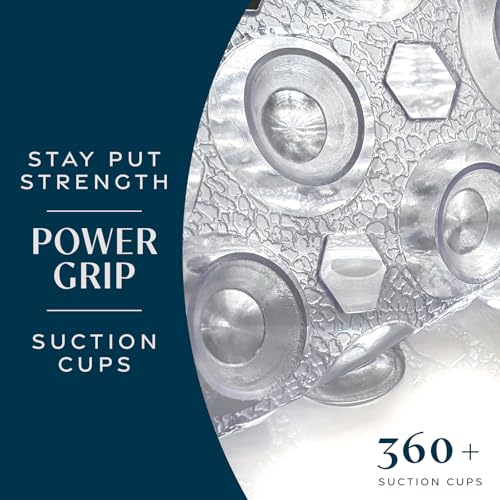 SlipX Solutions Power Grip Bathtub Safety Mat | Precision Grip Technology for Longer, Stronger, & Softer Wet Surface Protection | Transparent 39"x16" - color: Transparent