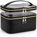 Travel Makeup Bag Makeup Organizer Bag Cosmetic Bag Makeup Bags for Women Cosmetics Cases Portable Waterproof Foldable - color: 00-Black