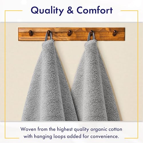 Alusa Home 100% Organic Luxury Bath Sheets - GOTS Certified - Extra Large 35x70 Inches (Pack of 2) Zero-Twist, Long-Staple Cotton Bath Sheet Set (Pewter Grey) - color: Pewter, size: 2pc Bath Sheets
