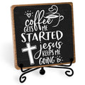 Coffee Lover Gifts for Women Men, Christian Coffee Decor, Bar Desk Sign, Table Decorations Supplies, Shelf Cubicles Accessories for Bar - style: coffee sign 03